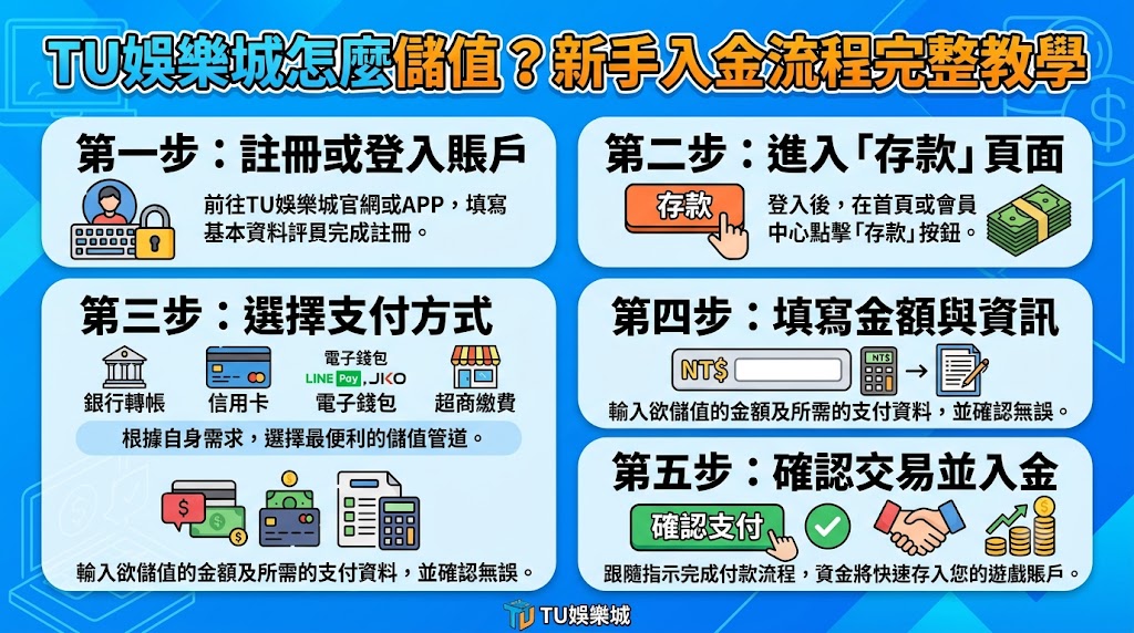 TU娛樂城怎麼儲值？新手入金流程完整教學